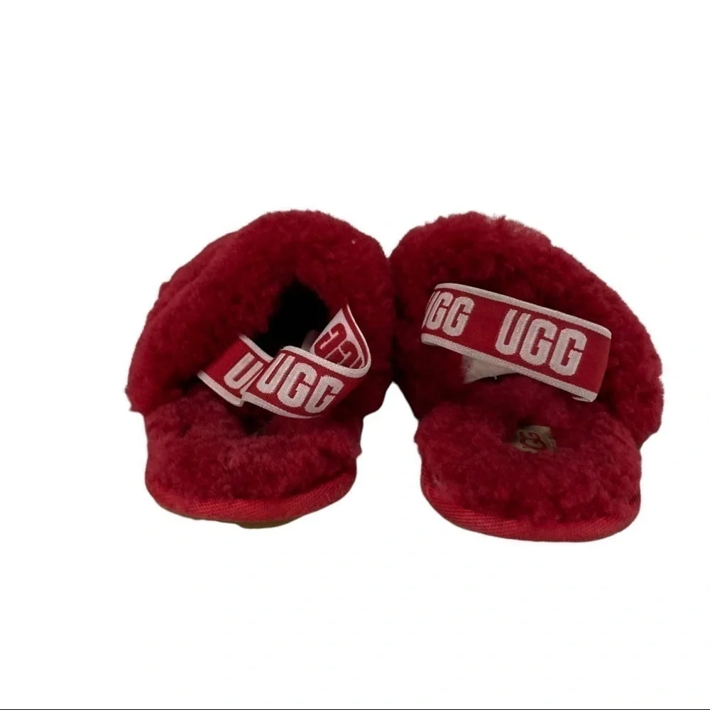 UGG Fluff Yeah Slide Sandal Toddler Ribbon‎ Red 10